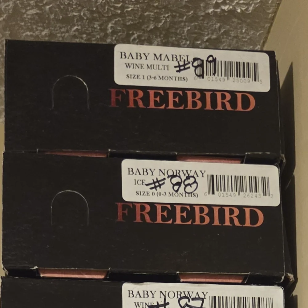 Freebird Baby Mabel Wine Multi Handmade Leather Crocodile #89